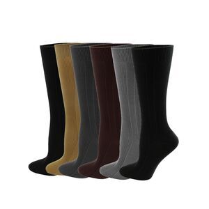 Mens 6 Pack Neutral Thin Dress Socks